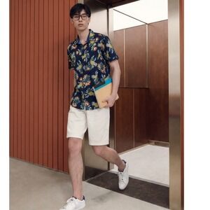 Barabas Men's XL Button Up Tropical Print Boho Festival Hawaiian Dopamine Shirt